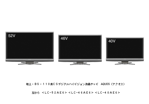 52V・46V・40V型液晶テレビＡＱＵＯＳ Ａシリーズ 3機種を発売 