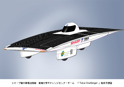 ＜シャープ製太陽電池搭載　東海大学チャレンジセンターチーム 「Tokai Challenger」 完成予想図＞