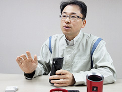 写真：リサイクル技術担当の戸田さん