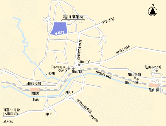 亀山事業所 アクセスマップ