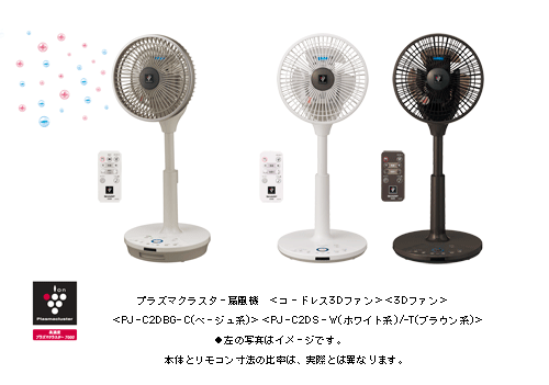 プラズマクラスター扇風機“コードレス3Dファン”を発売 | ニュース ...