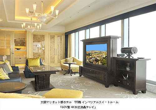 大阪マリオット都ホテル 55階　インペリアルスイートルーム
「60V型 4K対応液晶テレビ」
